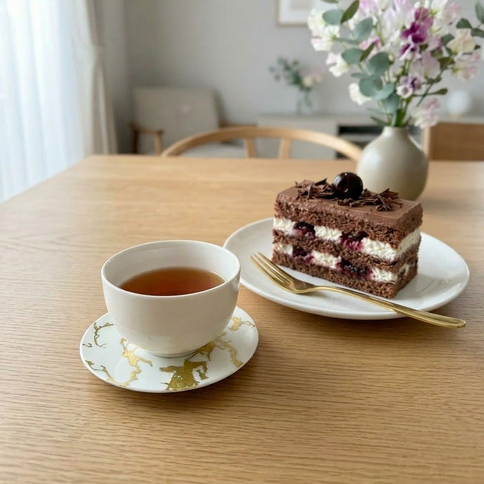 [CUPS & SAUCER] RS MARBLE CUP&SAUCER TEA POT | KANAZAWA GOLD LEAF | HAKUICHI