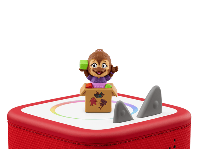 Jodi Platypus Tonie on a red Toniebox 2 ready to play audio stories and songs