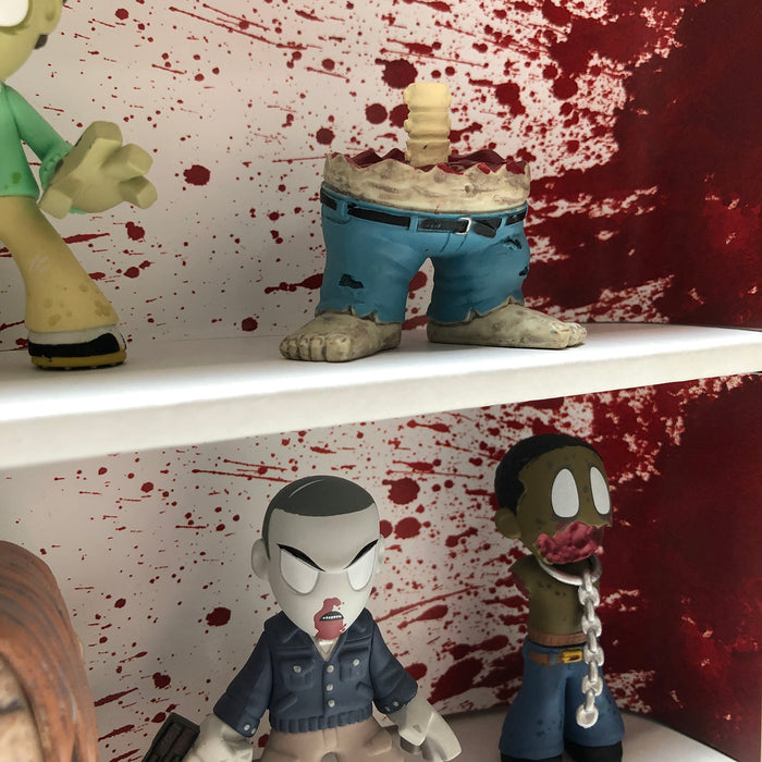 BLOODY - MINI Display Case for Small Toys with 3 Backdrop Inserts, Corrugated Cardboard - Display Geek