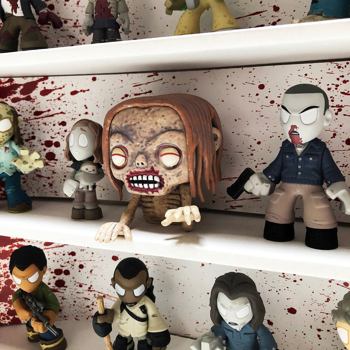 BLOODY - MINI Display Case for Small Toys with 3 Backdrop Inserts, Corrugated Cardboard - Display Geek