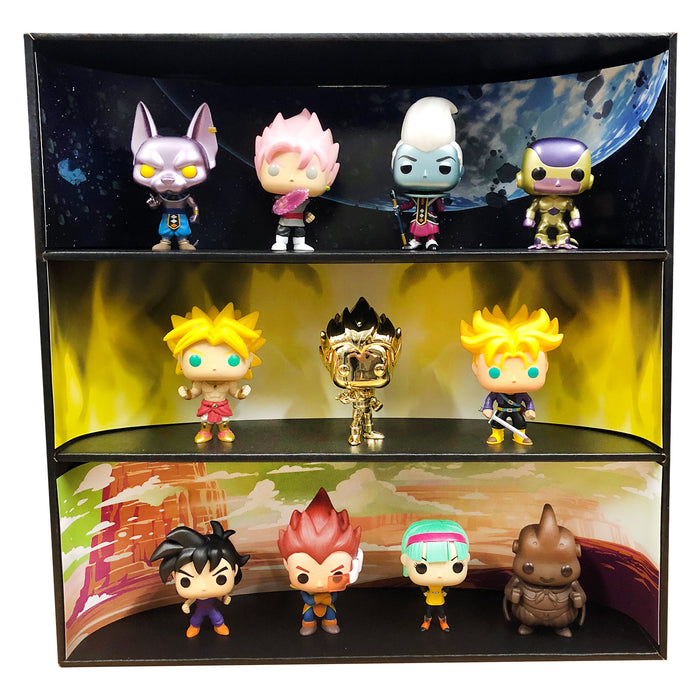 **BACK IN STOCK MAY 13TH** DRAGON BALL - Display Case for Funko Pops with 3 Backdrop Inserts, Corrugated Cardboard - Display Geek