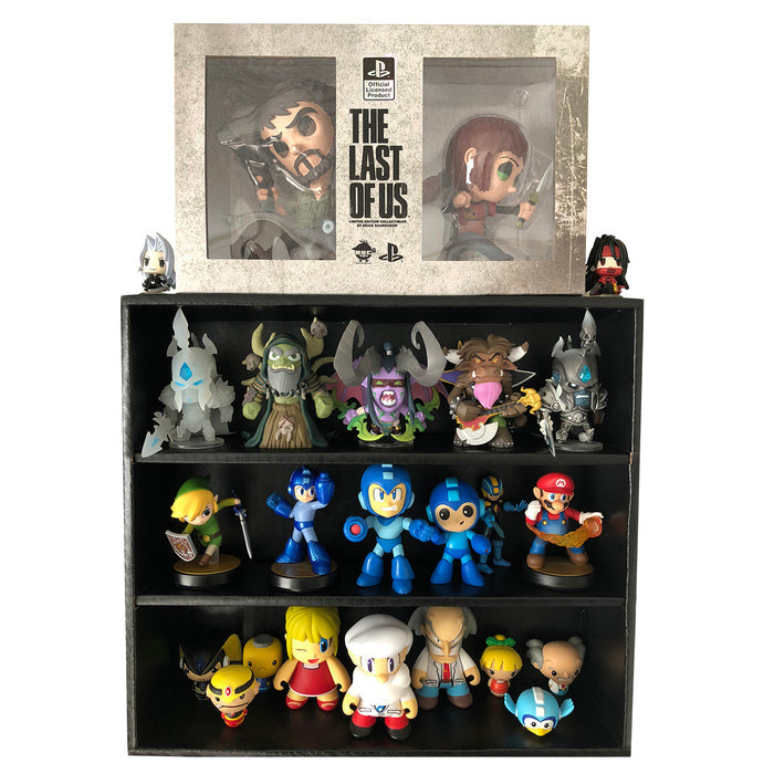 MINI - Black Display Case for Small Toys, Wall Mountable & Stackable, Corrugated Cardboard - Display Geek