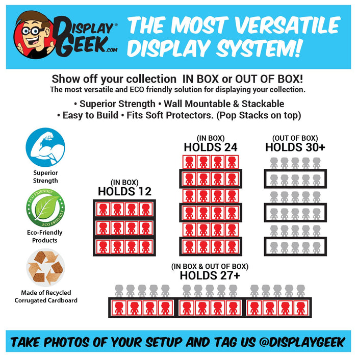 Display Geek Out of Box Funko Pop Vinyl Display Case Pop Shelf Shelves vaulted kubbies