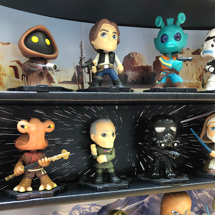 STAR WARS - MINI Display Case for Small Toys with 3 Backdrop Inserts, Corrugated Cardboard - Display Geek