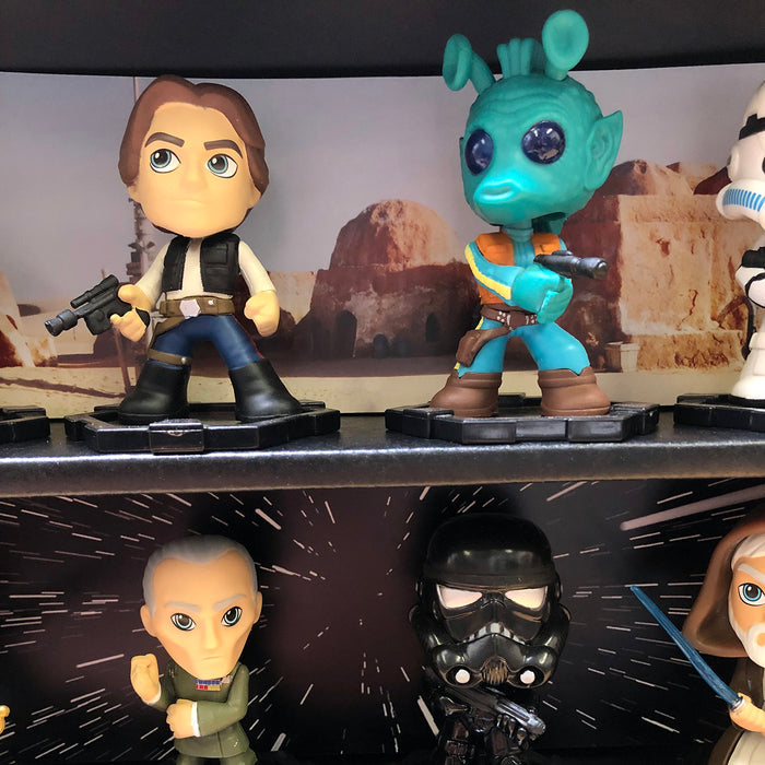 STAR WARS - MINI Display Case for Small Toys with 3 Backdrop Inserts, Corrugated Cardboard - Display Geek