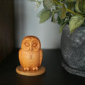 Hand-carved wood owl figurine ornament, Ichii Itto-bori woodcarving | Hiroshi Washizuka, Japan