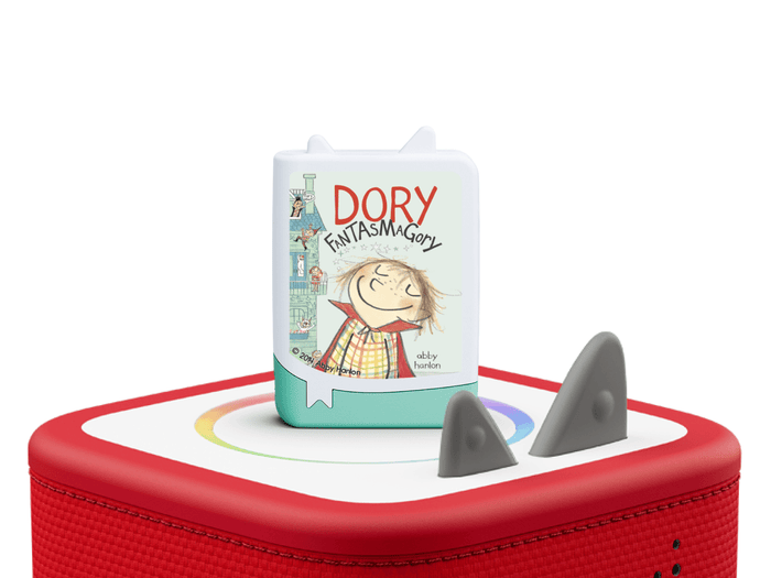 Dory Fantasmagory on a red Toniebox 2 ready to play audio stories and songs