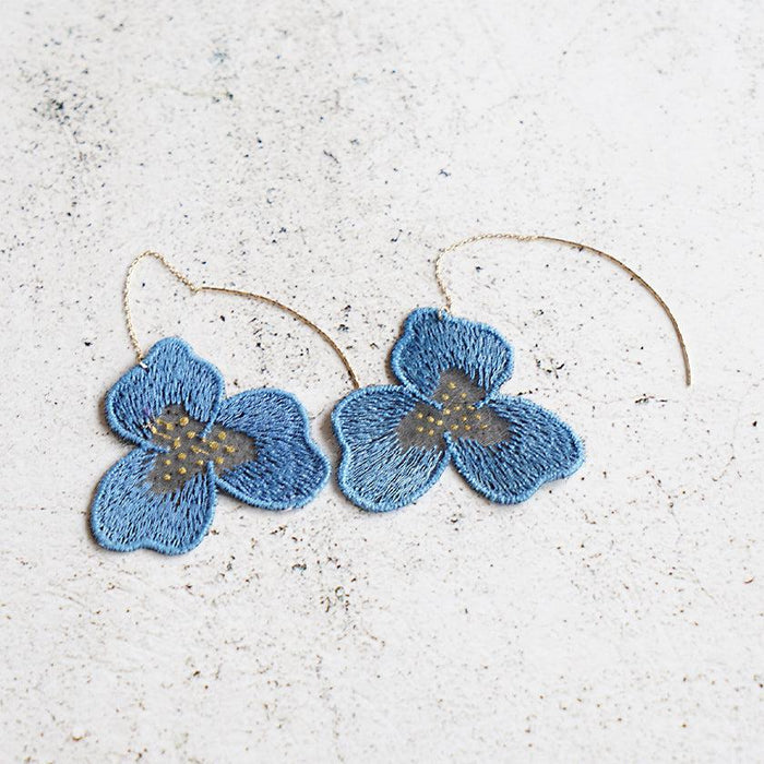 [EARRINGS] PANSY BLUE | MORPHOSPHERE | KYOTO YUZEN DYEING