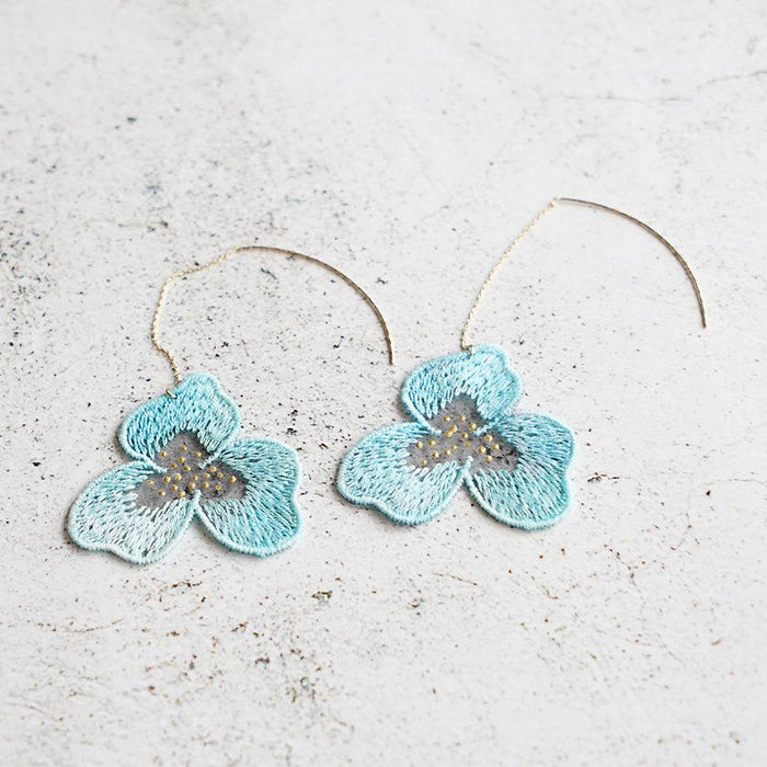 [EARRINGS] PANSY CRYSTAL | MORPHOSPHERE | KYOTO YUZEN DYEING