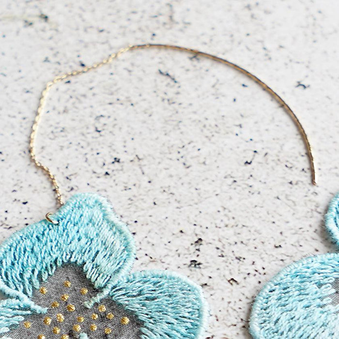 [EARRINGS] PANSY CRYSTAL | MORPHOSPHERE | KYOTO YUZEN DYEING