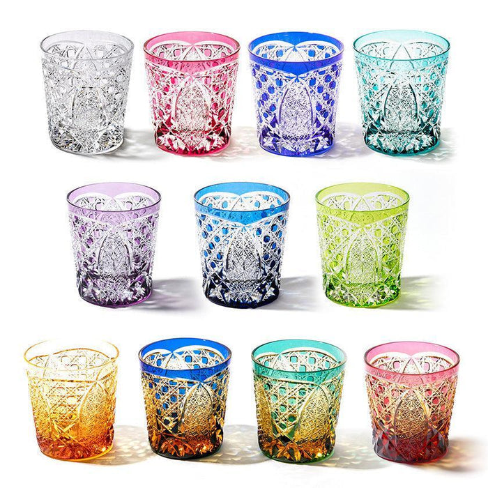 [EDO KIRIKO] KIKUTSUNAGI AND KAGOME OLD-FASHIONED GLASS | TABLEAU