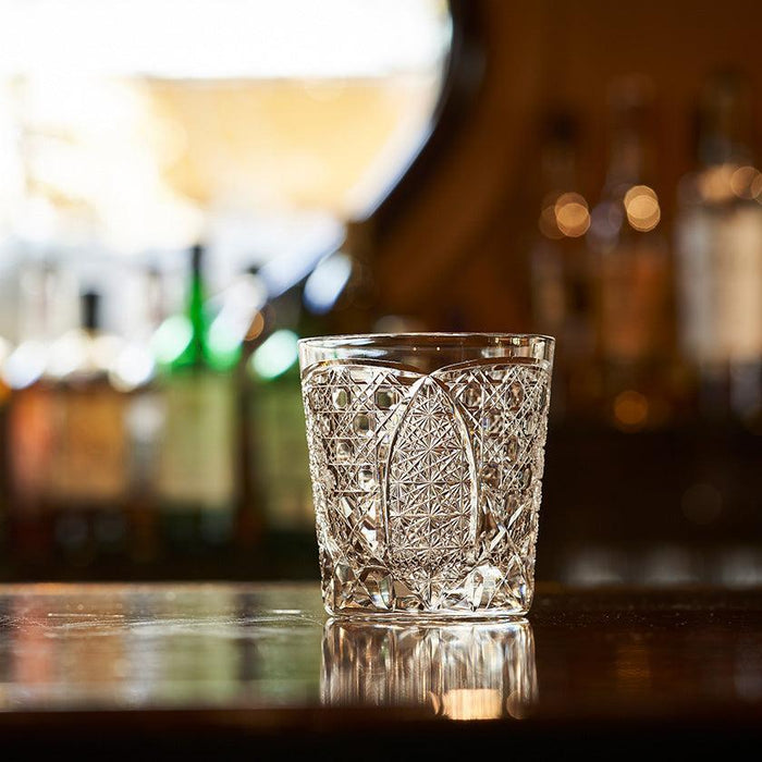 [EDO KIRIKO] KIKUTSUNAGI AND KAGOME OLD-FASHIONED GLASS | TABLEAU