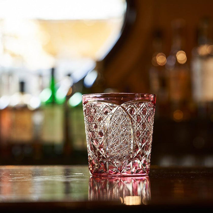 [EDO KIRIKO] KIKUTSUNAGI AND KAGOME OLD-FASHIONED GLASS | TABLEAU