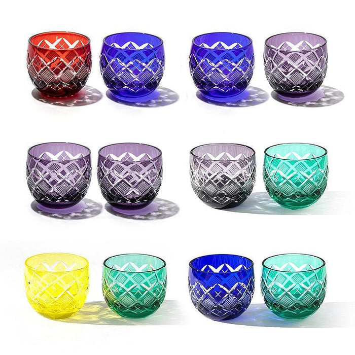 [EDO KIRIKO] YARAI NANAKO SAKE CUP PAIR | TABLEAU