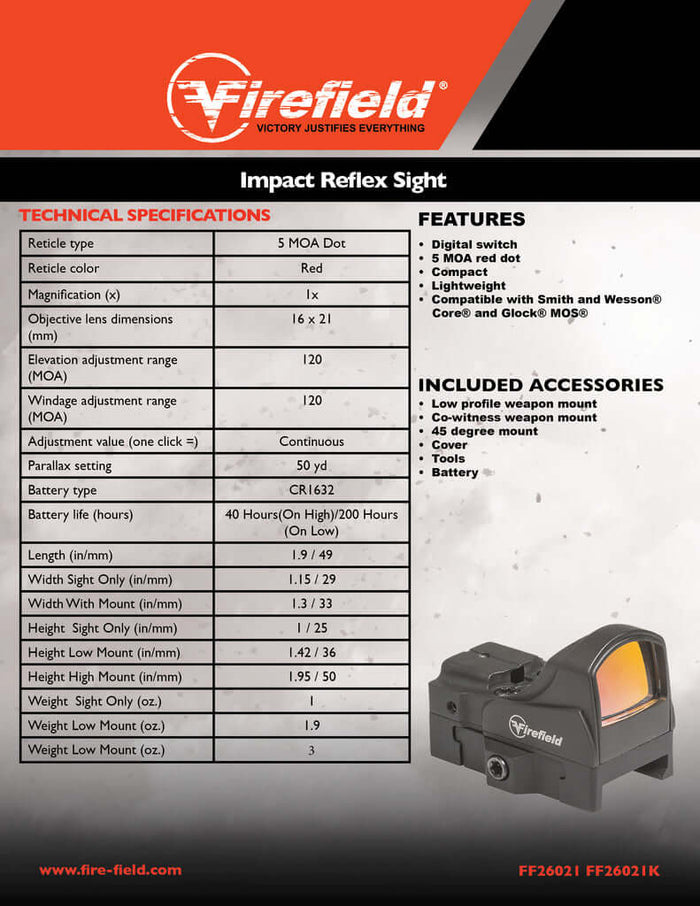 Firefield Impact Mini Reflex Sight