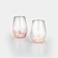 [GLASS 2-PIECE SET] WATERCOLOR -SAKURA- TUMBLER | KANAZAWA GOLD LEAF | HAKUICHI