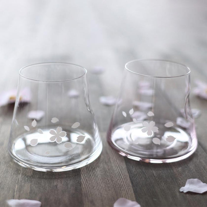 [GLASS] CHERRY BLOSSOMS & MT FUJI (1 PIECE) CLEAR | COLOR & DESIGN CHANGE | MARUMO TAKAGI
