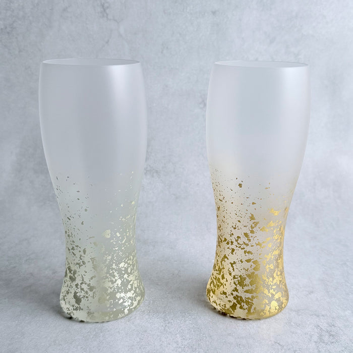 [GLASS] STARDUST AKARI BEER GLASS | KANAZAWA GOLD LEAF | HAKUICHI