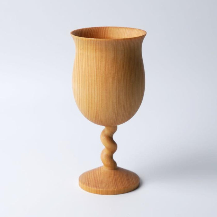 [GLASS] WINE GLASS WOODEN TWIST GOBLET | WOODWORKING | KINO-SACHI