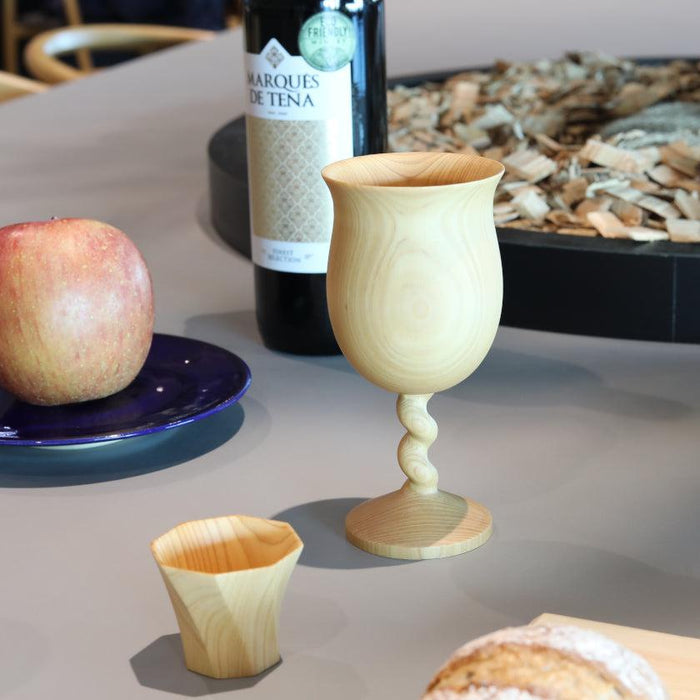 [GLASS] WINE GLASS WOODEN TWIST GOBLET | WOODWORKING | KINO-SACHI