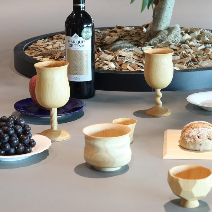 [GLASS] WINE GLASS WOODEN TWIST GOBLET | WOODWORKING | KINO-SACHI