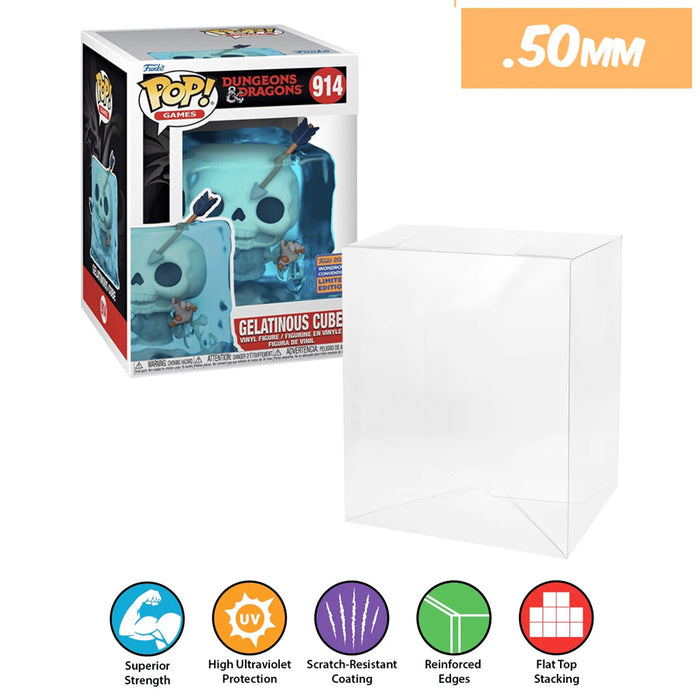 pop games gelatinous cube wondercon #914 best funko pop protectors thick strong uv scratch flat top stack vinyl display geek plastic shield vaulted eco armor fits collect protect display case kollector protector