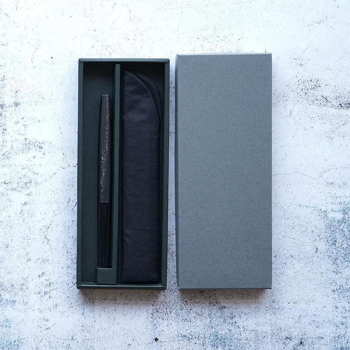 [HAND FAN BAG] FAN POUCH COTTON BLACK FOR 7.5 SUN (9.06 in.) | KYOTO FOLDING FANS | YASUTO YONEHARA , DEDICATED