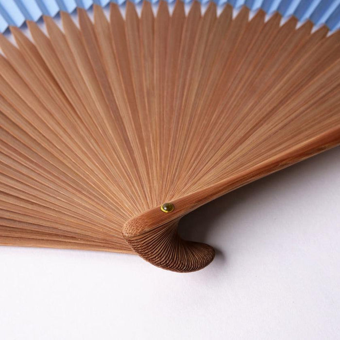 [HAND FAN] HAKUSAI BLUE (SHORT FABRIC) 6.5 SUN | KYOTO FOLDING FANS| YASUTO YONEHARA