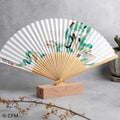 Hatsune Miku folding fan with bamboo ribs on wooden stand | Kyoto folding fan, Hatsune Koubou