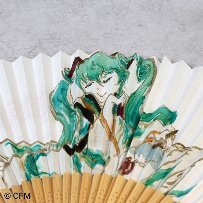 Hatsune Miku folding fan with hand-painted anime illustration on washi paper | Kyoto folding fan, Hatsune Koubou