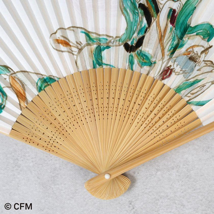 Hatsune Miku hand-painted folding fan with bamboo ribs and floral motif | Kyoto folding fan, Hatsune Koubou
