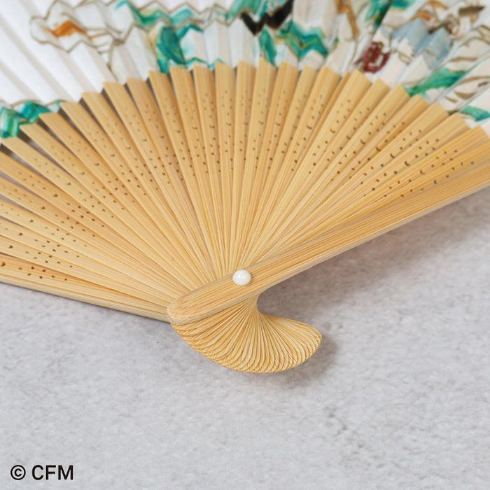 Close-up of bamboo ribs on a Hatsune Miku Kyoto folding fan | Hatsune Koubou