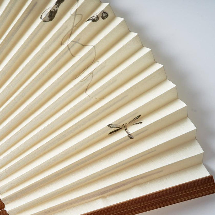[HAND FAN] MEN'S GOURDS & DRAGONFLIES (WITH FAN BAG) | NAGOYA FOLDING FAN | SUEHIRODO