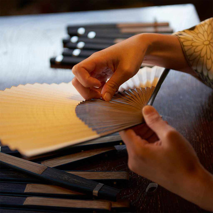 [HAND FAN] MEN'S PAPER FAN FUJIN RAIJIN | KYOTO FOLDING FANS | OHNISHI TSUNE SHOTEN