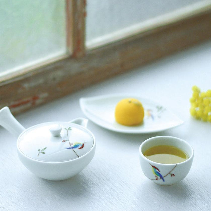 [JAPANESE TEA POT & DISH、EBIRDS OF BRANCH | HASAMI WARES| SAIKAI TOKI
