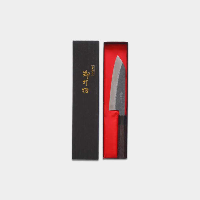 [KITCHEN (CHEF) KNIFE] FORGED KUROBUCHI SANTOKU KNIFE (AOGAMI SUPER STEEL) 170MM | ECHIZEN FORGED BLADES| IWAI CUTLERY