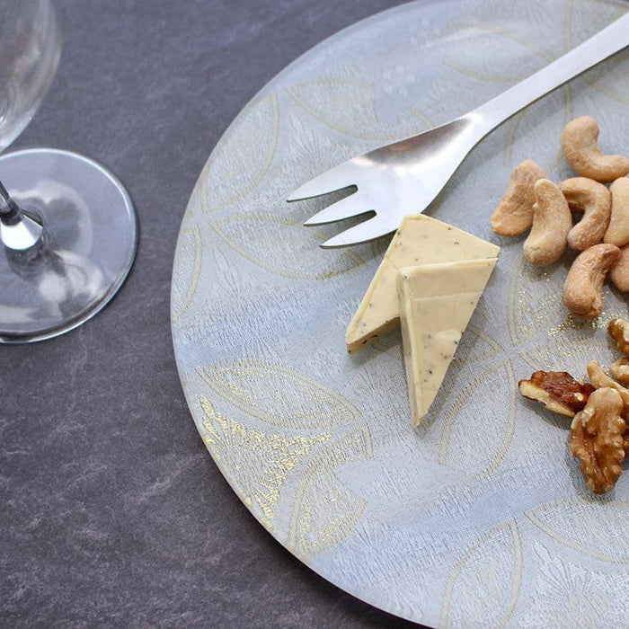 [LARGE PLATE] PLATE SHIPPO PATTERN BEIGE & WHITE 2-PIECE SET | NISHIJIN TEXTILES | RE:NISTA