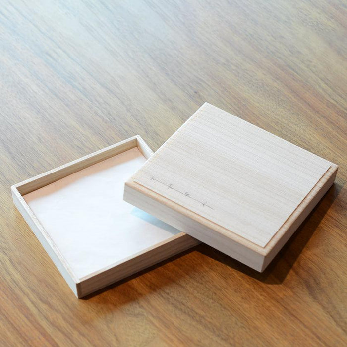 [LARGE PLATE (PLATTER)] PAULOWNIA WOOD GIFT BOX FOR 24 ÁE24 | TAKAOKA BRONZE CASTING
