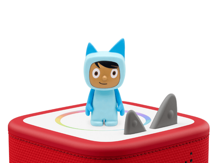 Light Blue with Medium Hue Creative-Tonie on a Red Toniebox