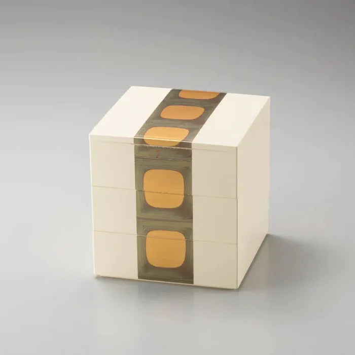 [LUNCH-BOX] ANTIQUE FOIL 3-PART (WHITE) | KANAZAWA GOLD LEAF | HAKUICHI
