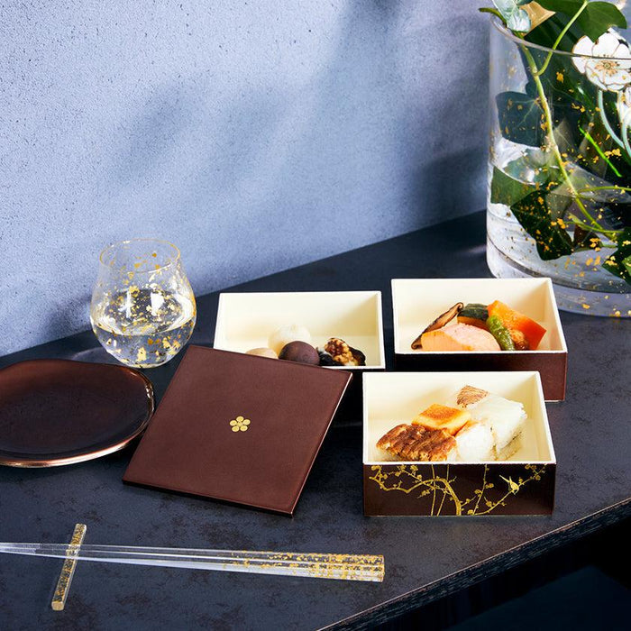 [LUNCH-BOX] KAGA SHIKISAI SEPIA | KANAZAWA GOLD LEAF | HAKUICHI