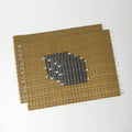 [MAT SET] 4 COASTERS (BLUE) & 2 PLACE MATS (YELLOW) | TATAMI | TATAMIYA TATSUZO