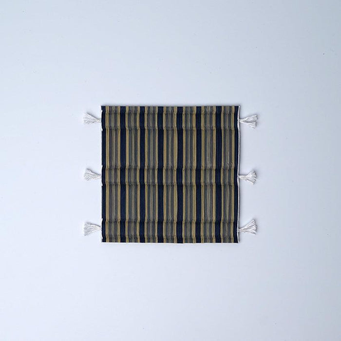 [MAT SET] 4 COASTERS (BLUE) & 2 PLACE MATS (YELLOW) | TATAMI | TATAMIYA TATSUZO