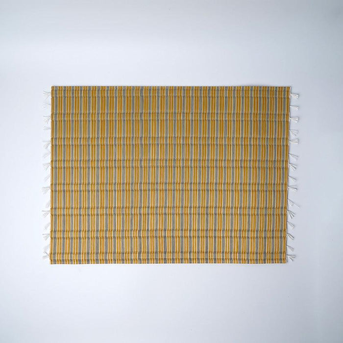[MAT SET] 4 COASTERS (BLUE) & 2 PLACE MATS (YELLOW) | TATAMI | TATAMIYA TATSUZO