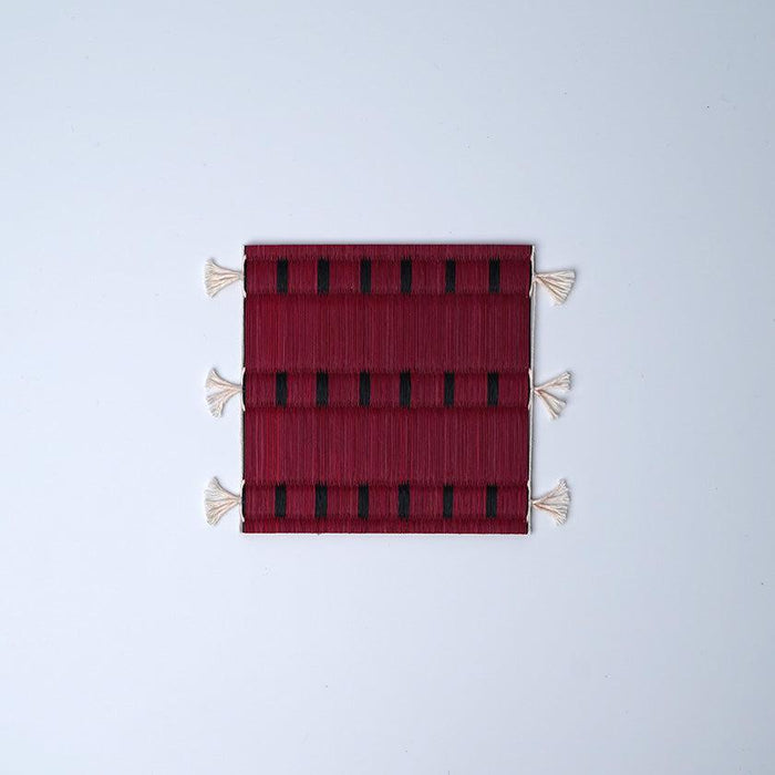 [MAT SET] 4 COASTERS (RED) & 2 PLACE MATS (BLACK) | TATAMI | TATAMIYA TATSUZO
