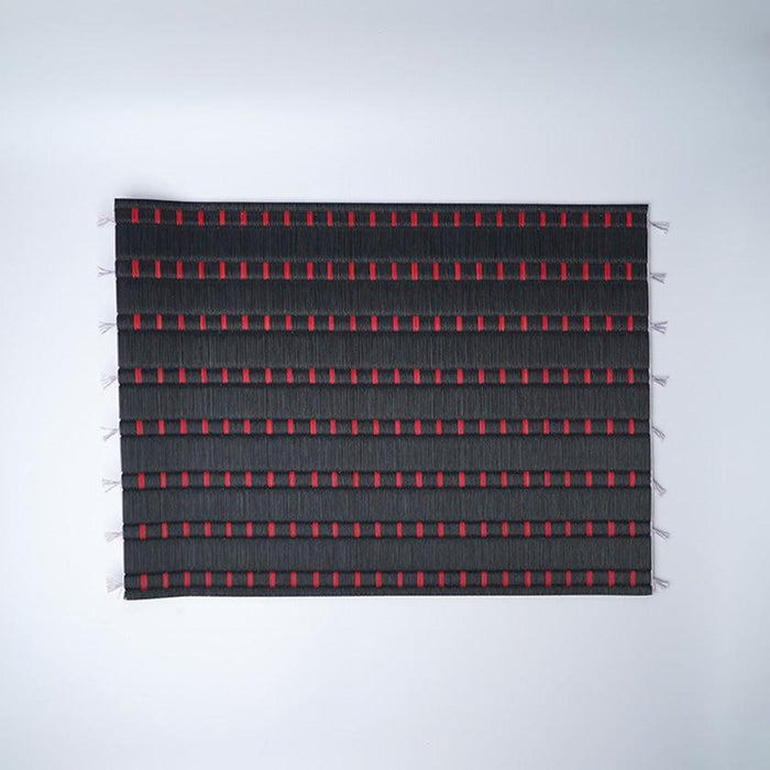[MAT SET] 4 COASTERS (RED) & 2 PLACE MATS (BLACK) | TATAMI | TATAMIYA TATSUZO