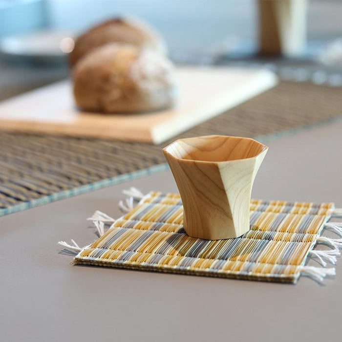[MAT SET] 4 COASTERS (YELLOW) & 2 PLACE MATS (BLUE) | TATAMI | TATAMIYA TATSUZO