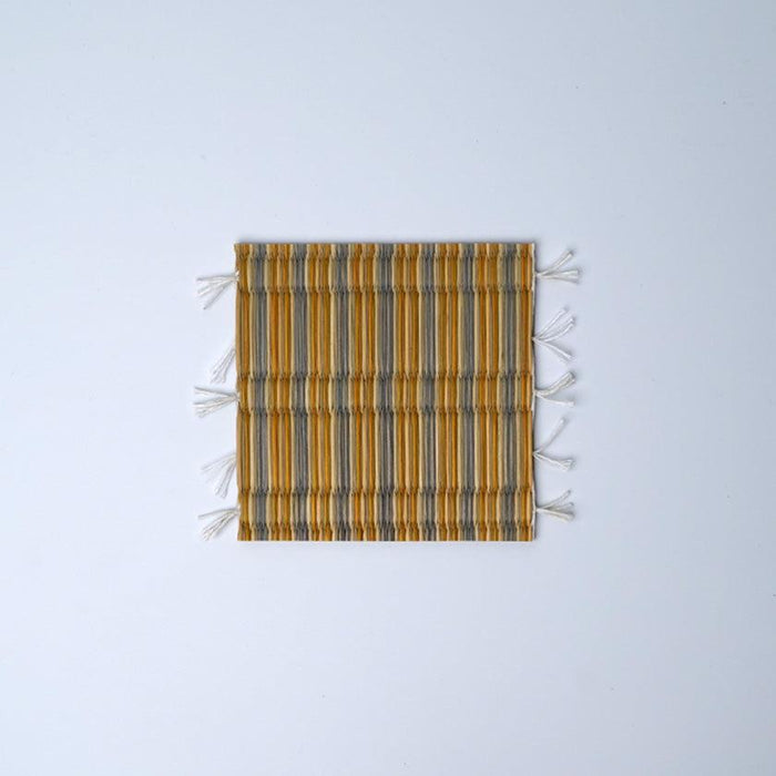 [MAT SET] 4 COASTERS (YELLOW) & 2 PLACE MATS (BLUE) | TATAMI | TATAMIYA TATSUZO