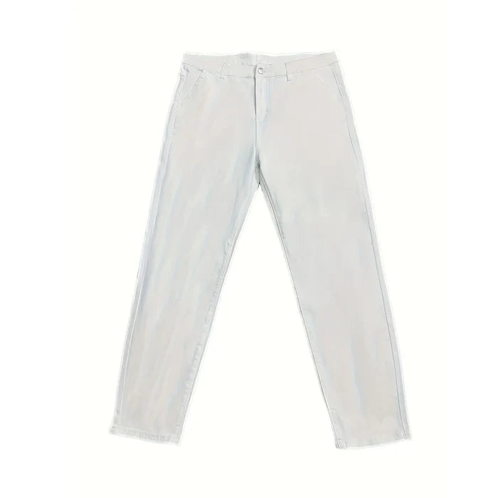 Men's new fashionable and trendy casual slim fit black and white leg binding jeans