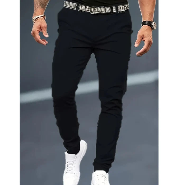 Men's new fashionable and trendy casual slim fit black and white leg binding jeans